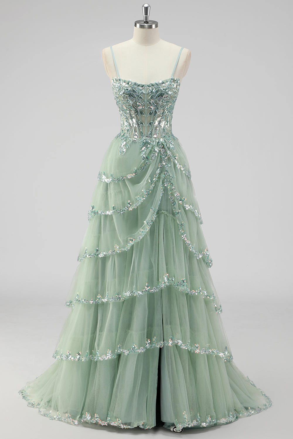 Violetta Sequin Tiered Gown