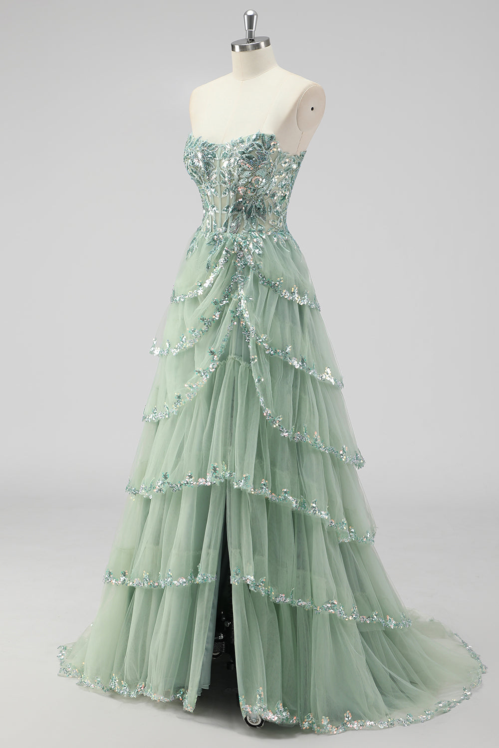 Violetta Sequin Tiered Gown