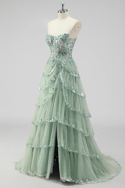 Violetta Sequin Tiered Gown