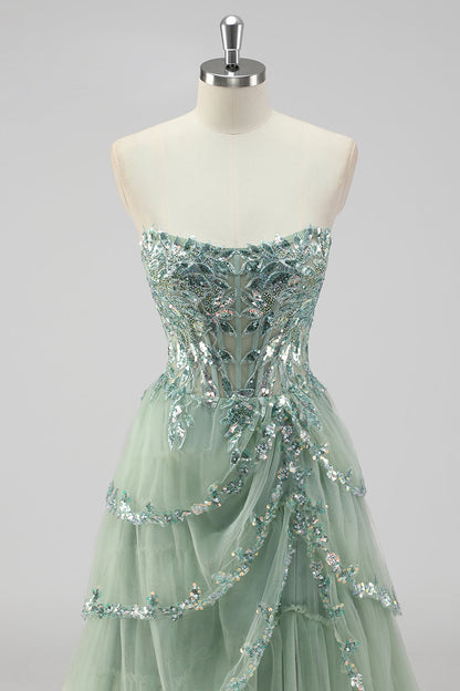 Violetta Sequin Tiered Gown