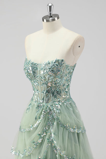 Violetta Sequin Tiered Gown