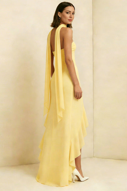Daffodil Strapless High-Low Ruffle Dress