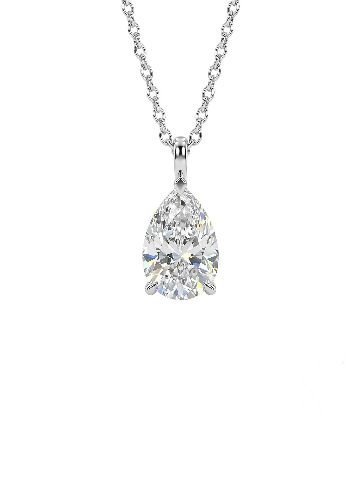 2ct Drop-Shaped Diamond Necklace