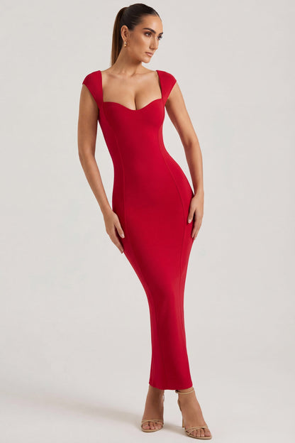 Isabelle Sweetheart Maxi Dress in Sage Green