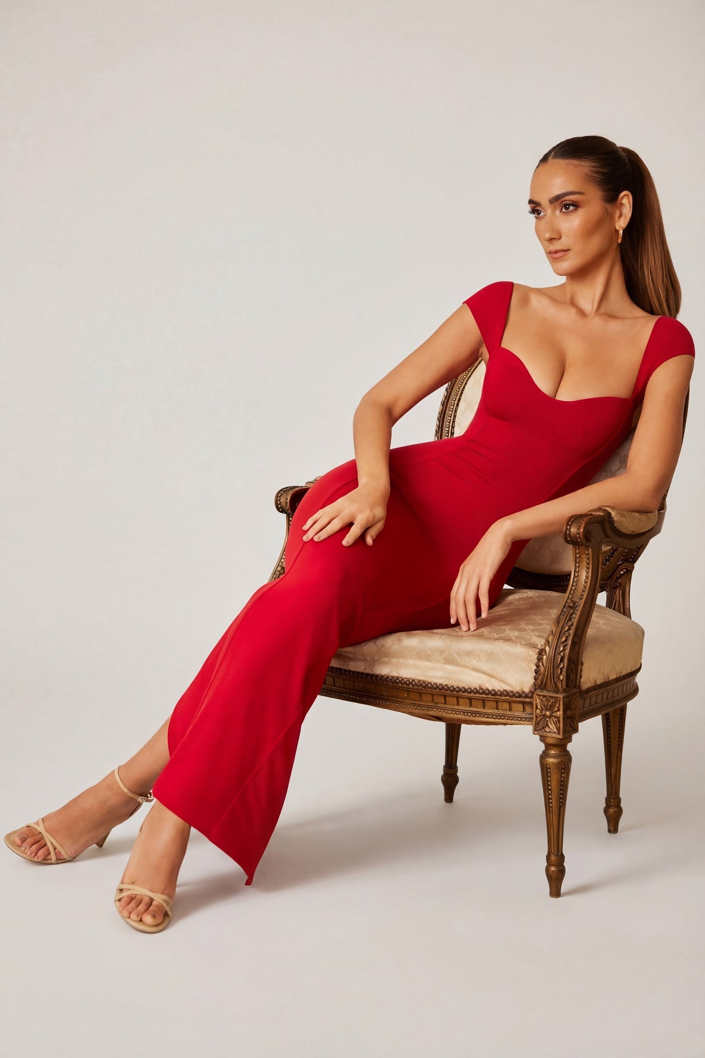 Isabelle Sweetheart Maxi Dress in Sage Green