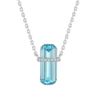Emerald Cut Blue D Necklace