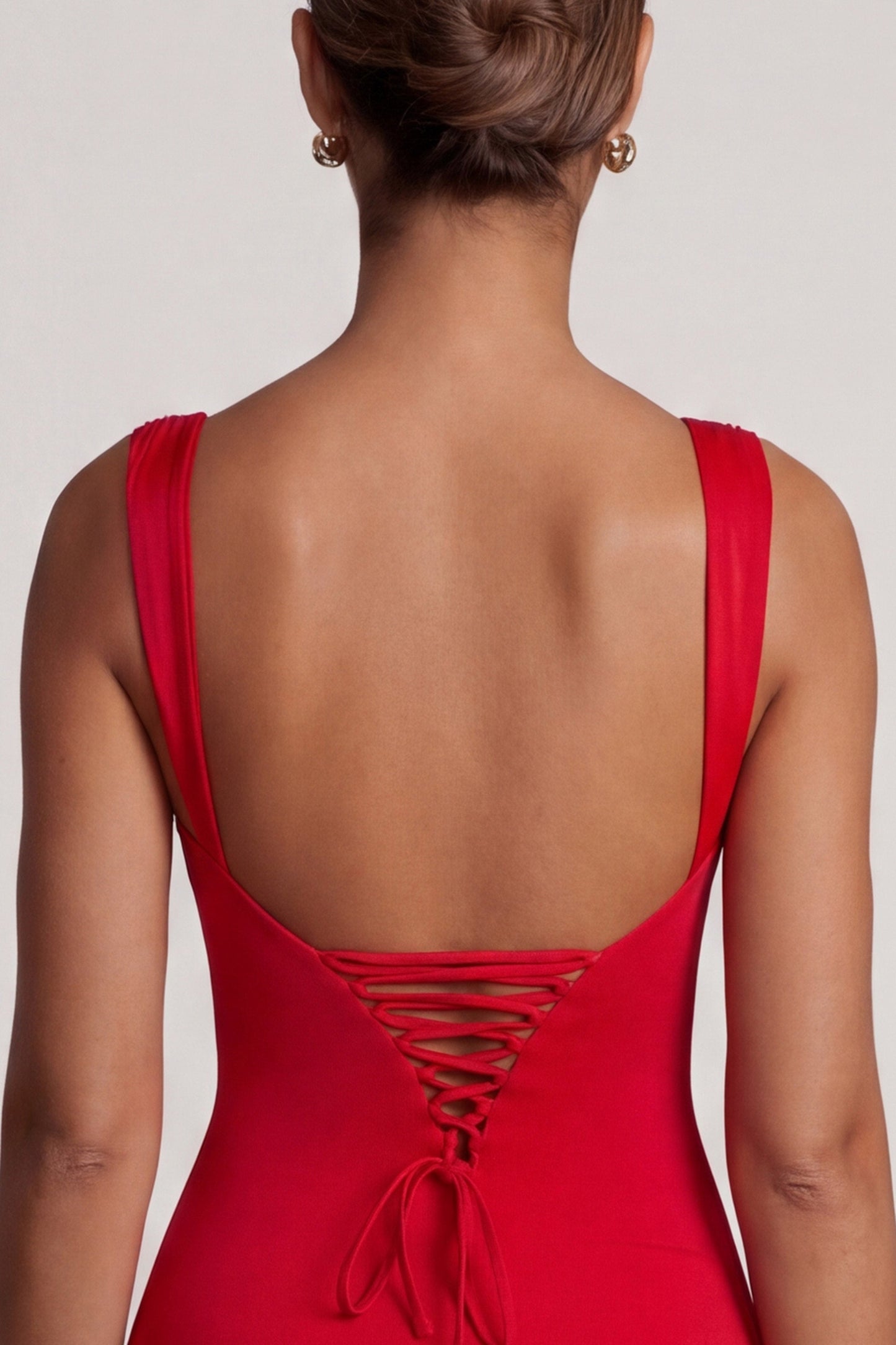 Violetta Tie-Back Mini Dress in Red