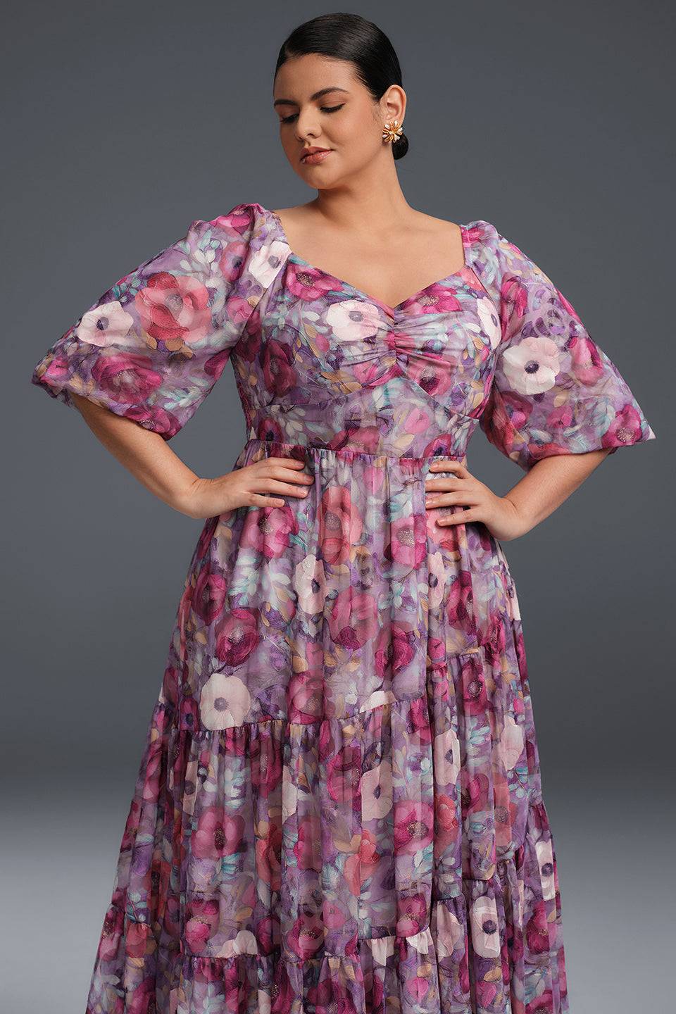 Isabelle Floral Pleated Maxi Dress