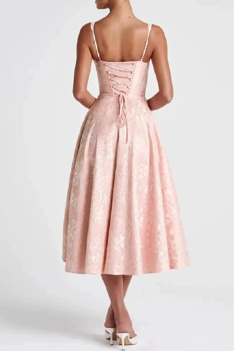 Arabella Jacquard Satin A-Line Dress