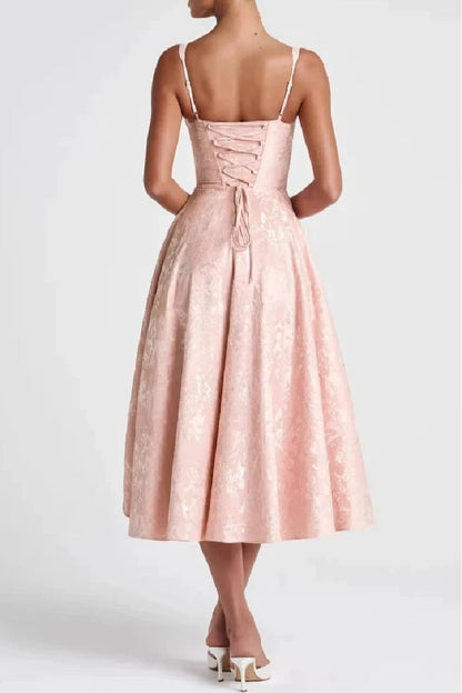 Arabella Jacquard Satin A-Line Dress