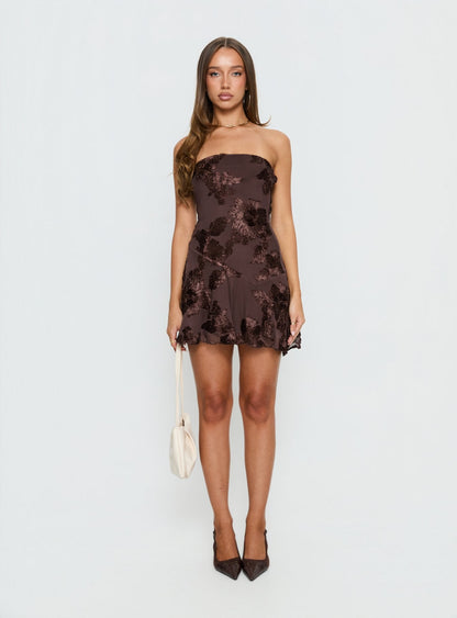 Meadow Strapless Burnout Mini Dress