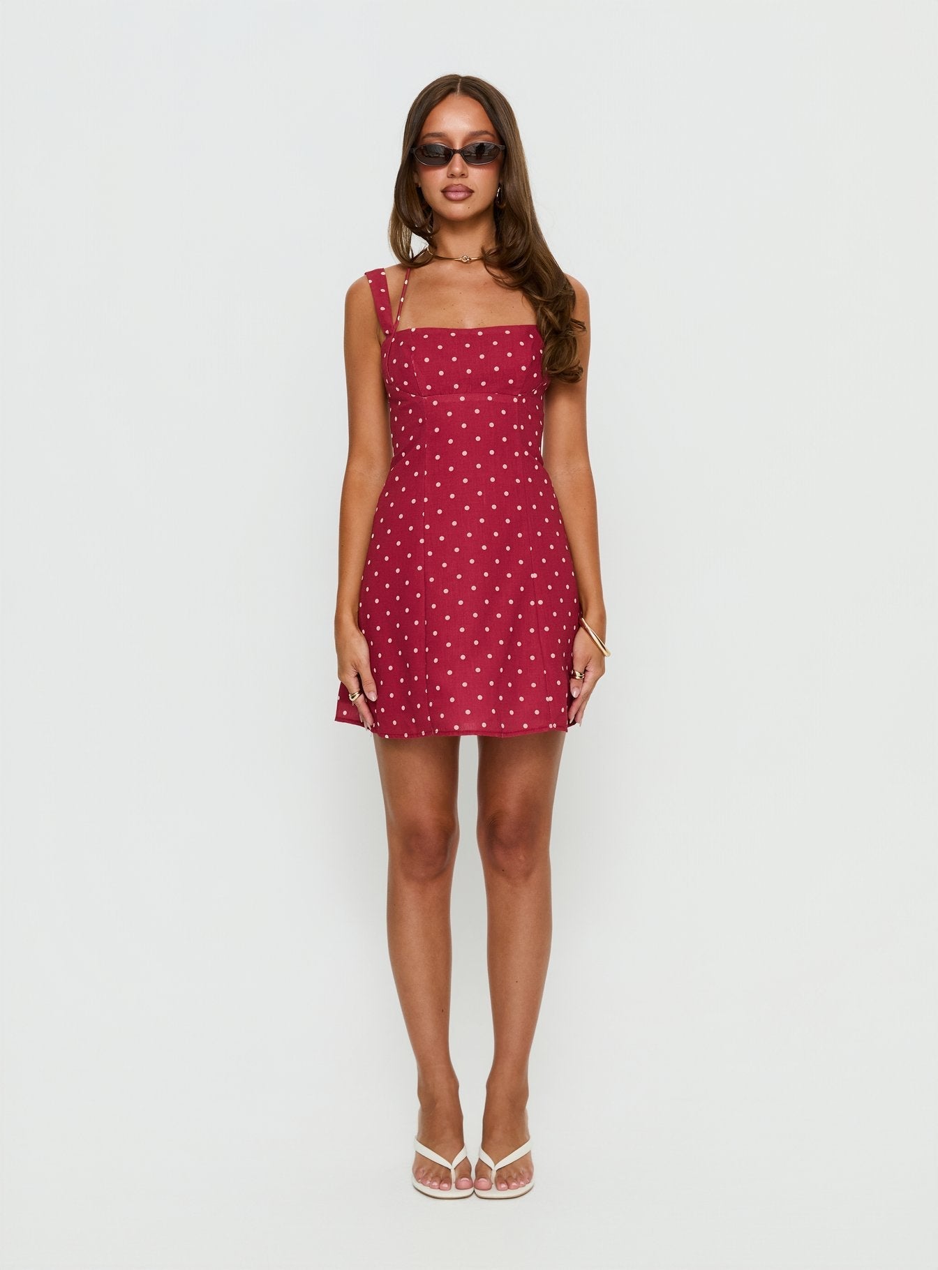 Kourtnae Halter Mini Dress in Red Polka Dot