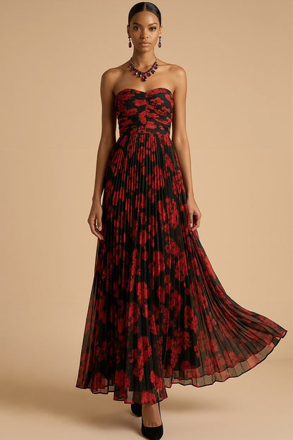Margot Floral Pleated A-Line Dress