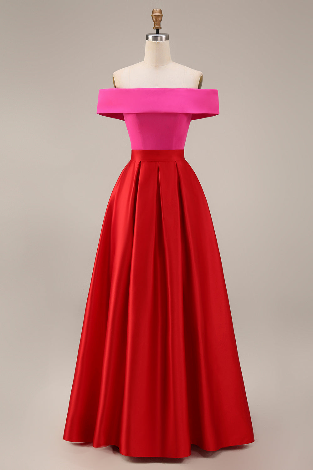 Valentina Off-Shoulder Color Block Midi Dress