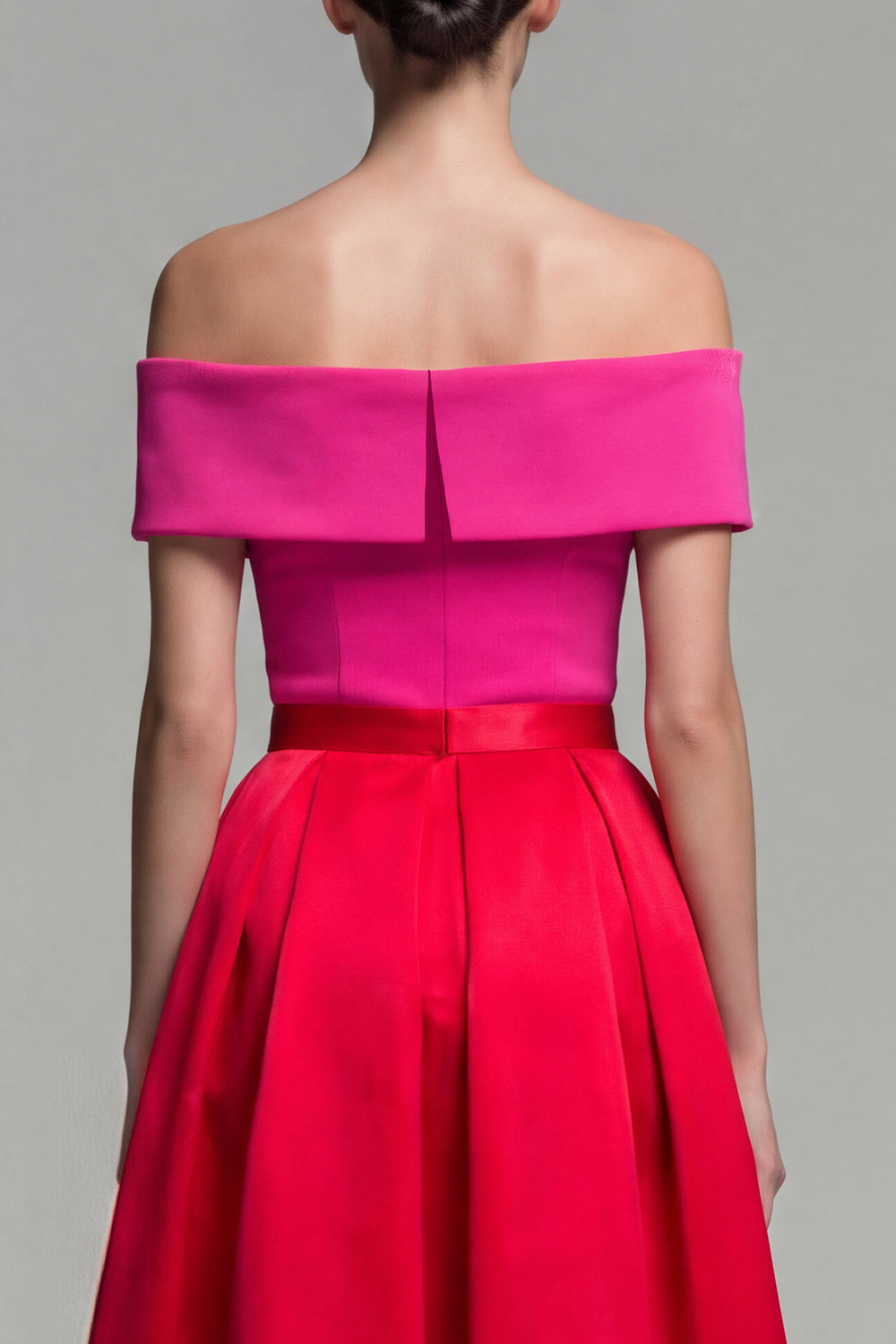 Valentina Off-Shoulder Color Block Midi Dress