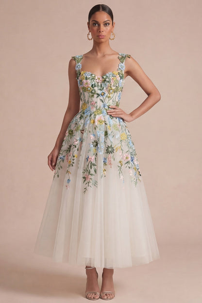 Isadora Floral Corset Midi Dress