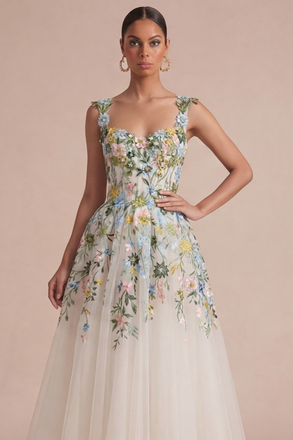 Isadora Floral Corset Midi Dress