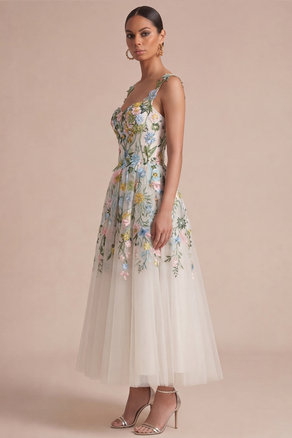 Isadora Floral Corset Midi Dress
