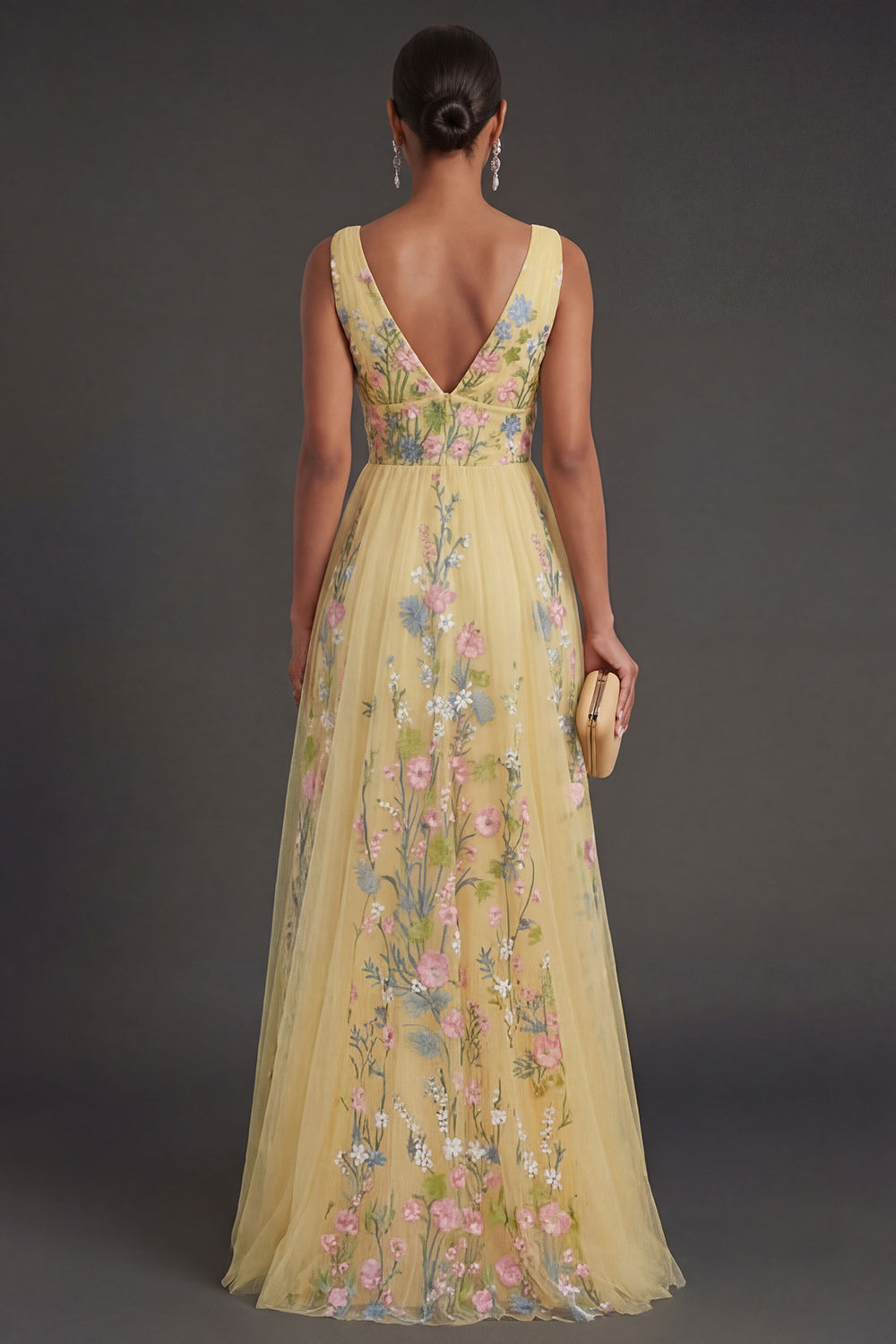 Margot Floral Backless Gown