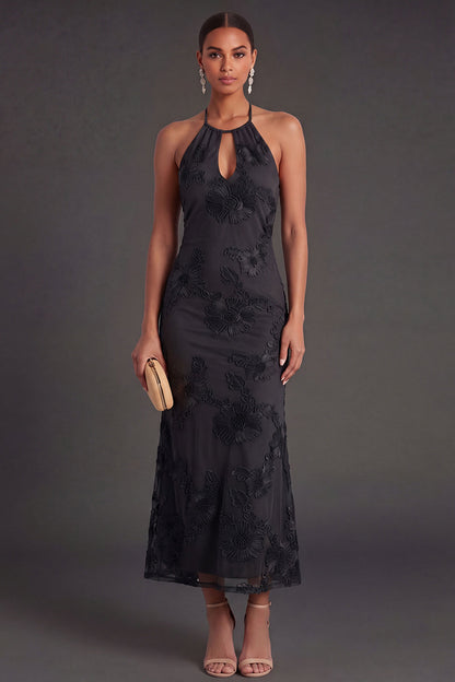 Arabella Floral Appliqué Mermaid Midi Dress