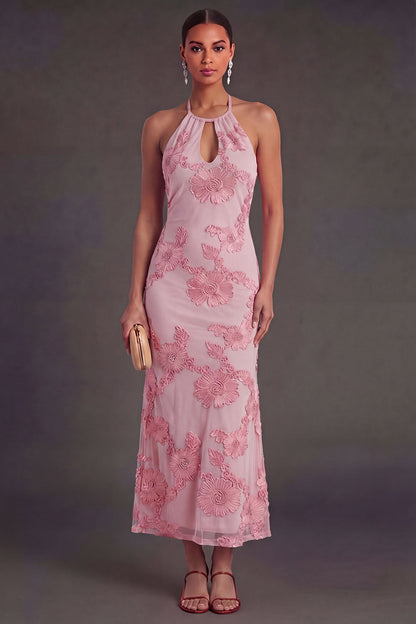 Arabella Floral Appliqué Mermaid Midi Dress