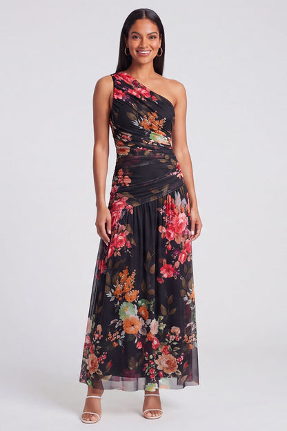 Margot One-Shoulder Ruched Maxi Dress