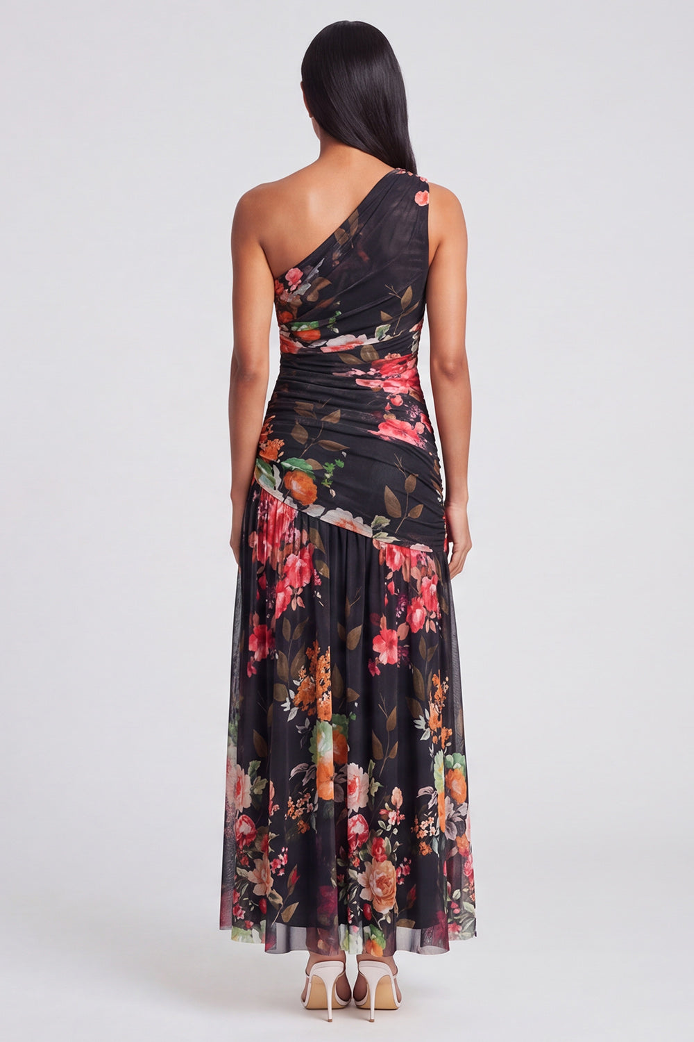 Margot One-Shoulder Ruched Maxi Dress