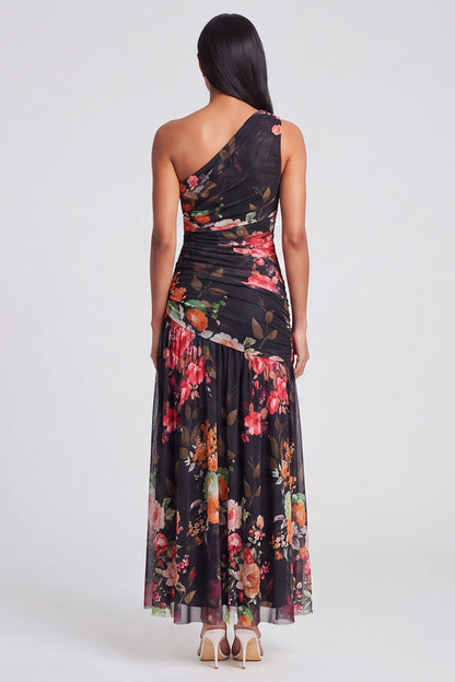 Margot One-Shoulder Ruched Maxi Dress
