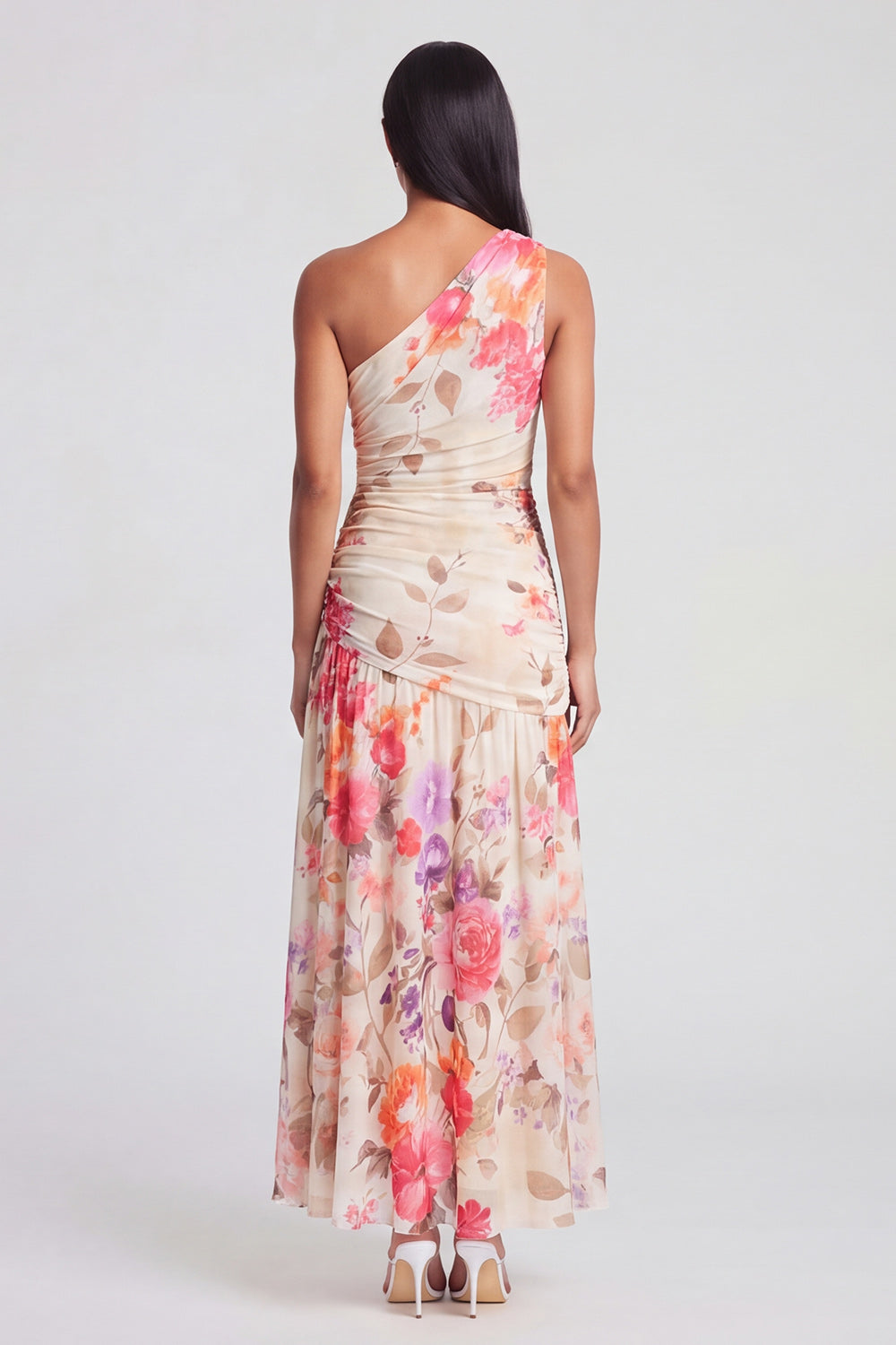 Margot One-Shoulder Ruched Maxi Dress