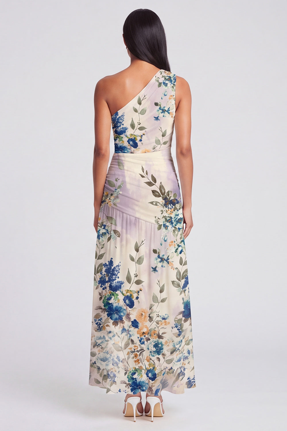 Margot One-Shoulder Ruched Maxi Dress