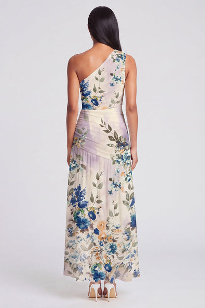 Margot One-Shoulder Ruched Maxi Dress