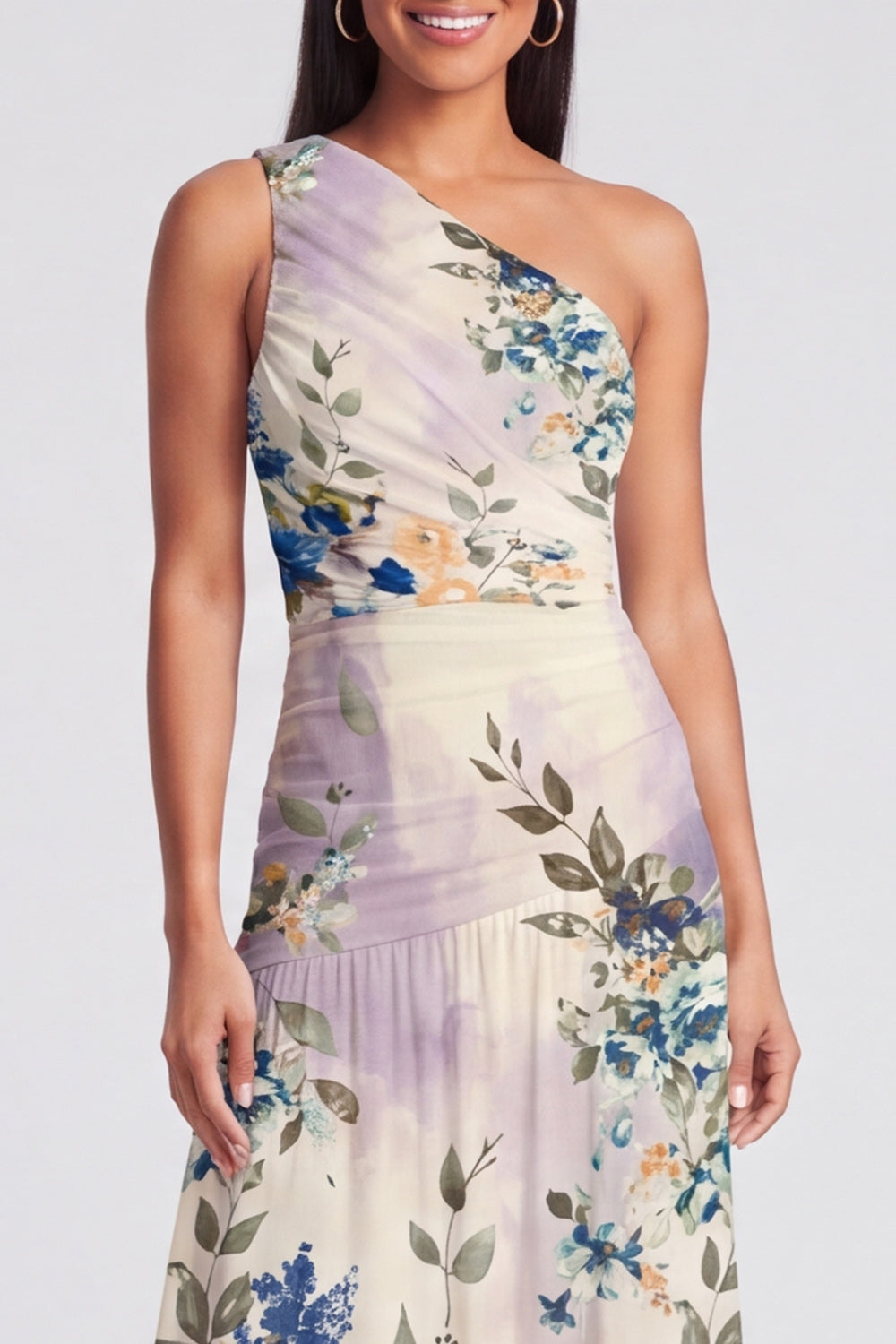 Margot One-Shoulder Ruched Maxi Dress
