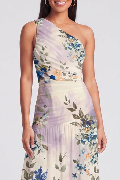 Margot One-Shoulder Ruched Maxi Dress