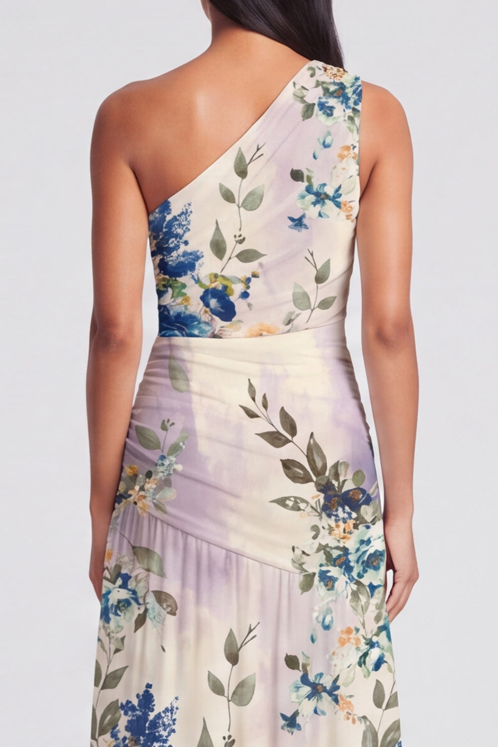 Margot One-Shoulder Ruched Maxi Dress