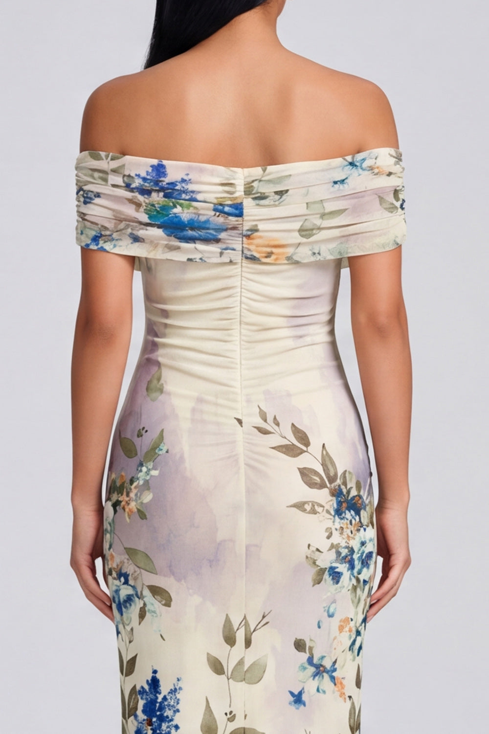 Margot Off-Shoulder Ruched Floral Maxi Dress