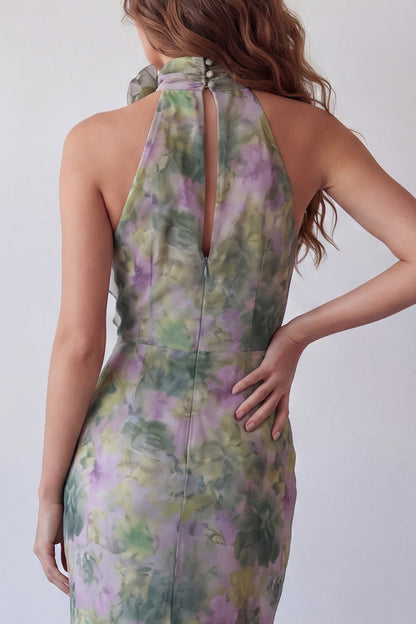 Ophelia Halter Chiffon Maxi Dress