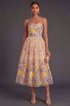 Bridgette Floral Appliqué A-Line Dress