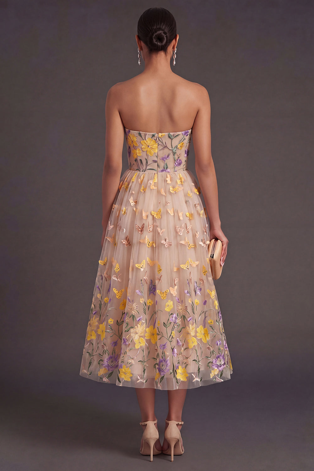 Bridgette Floral Appliqué A-Line Dress