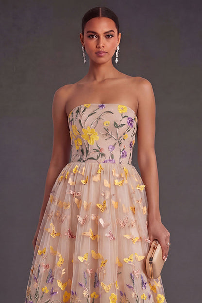 Bridgette Floral Appliqué A-Line Dress