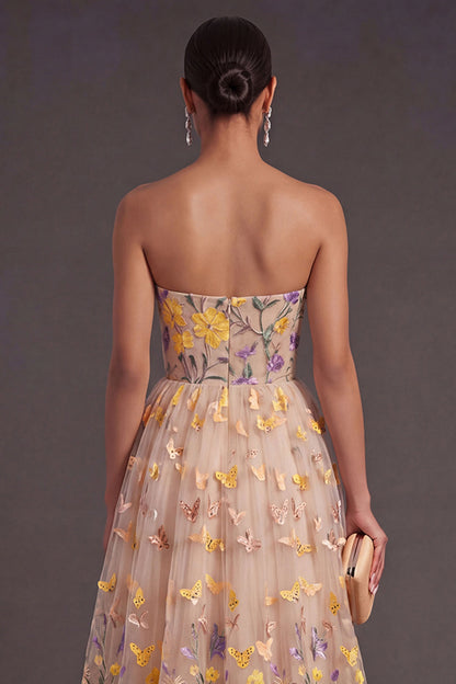 Bridgette Floral Appliqué A-Line Dress