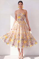 Valentina Floral Strapless Maxi Dress