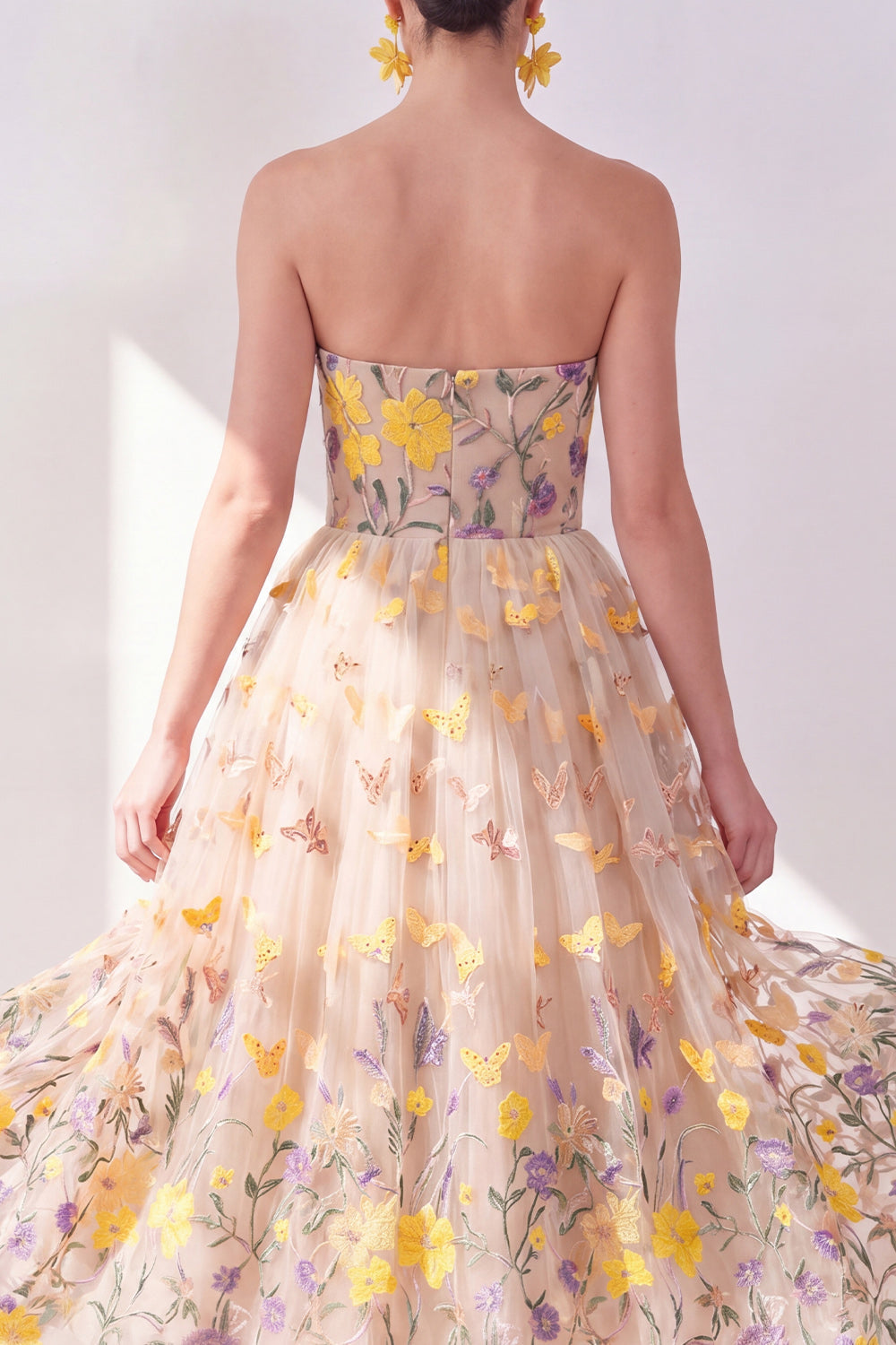 Valentina Floral Strapless Maxi Dress