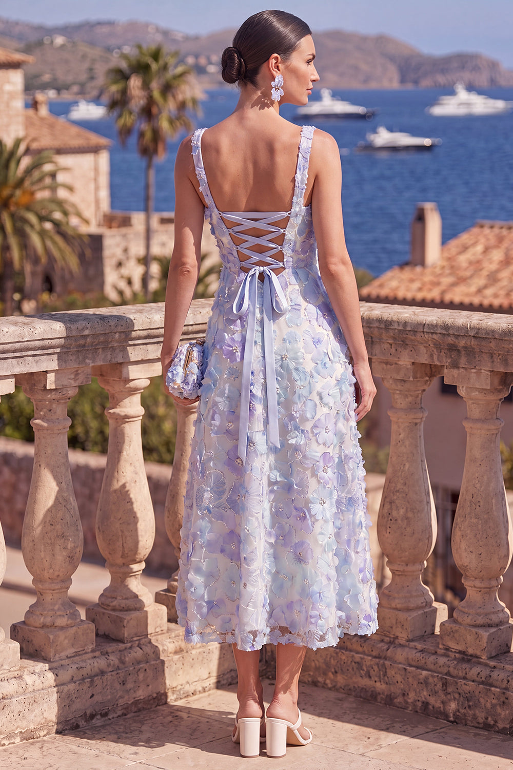 Violet Beaded Floral Maxi Dress