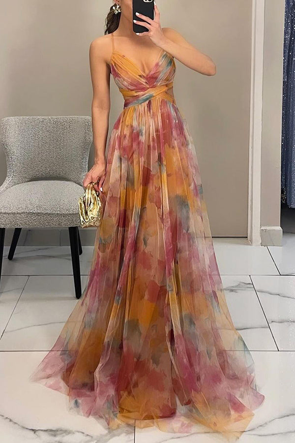 Giselle Tulle Floral Maxi Dress