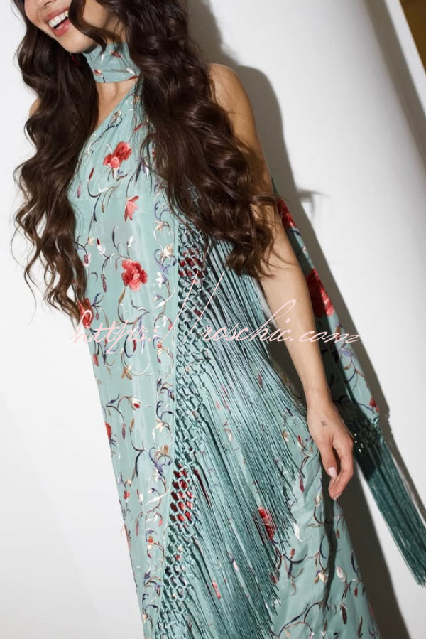 Ophelia Floral Halter Maxi Dress