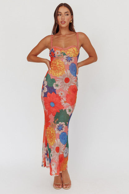 Margot Lace Maxi Dress in Burnt Orange