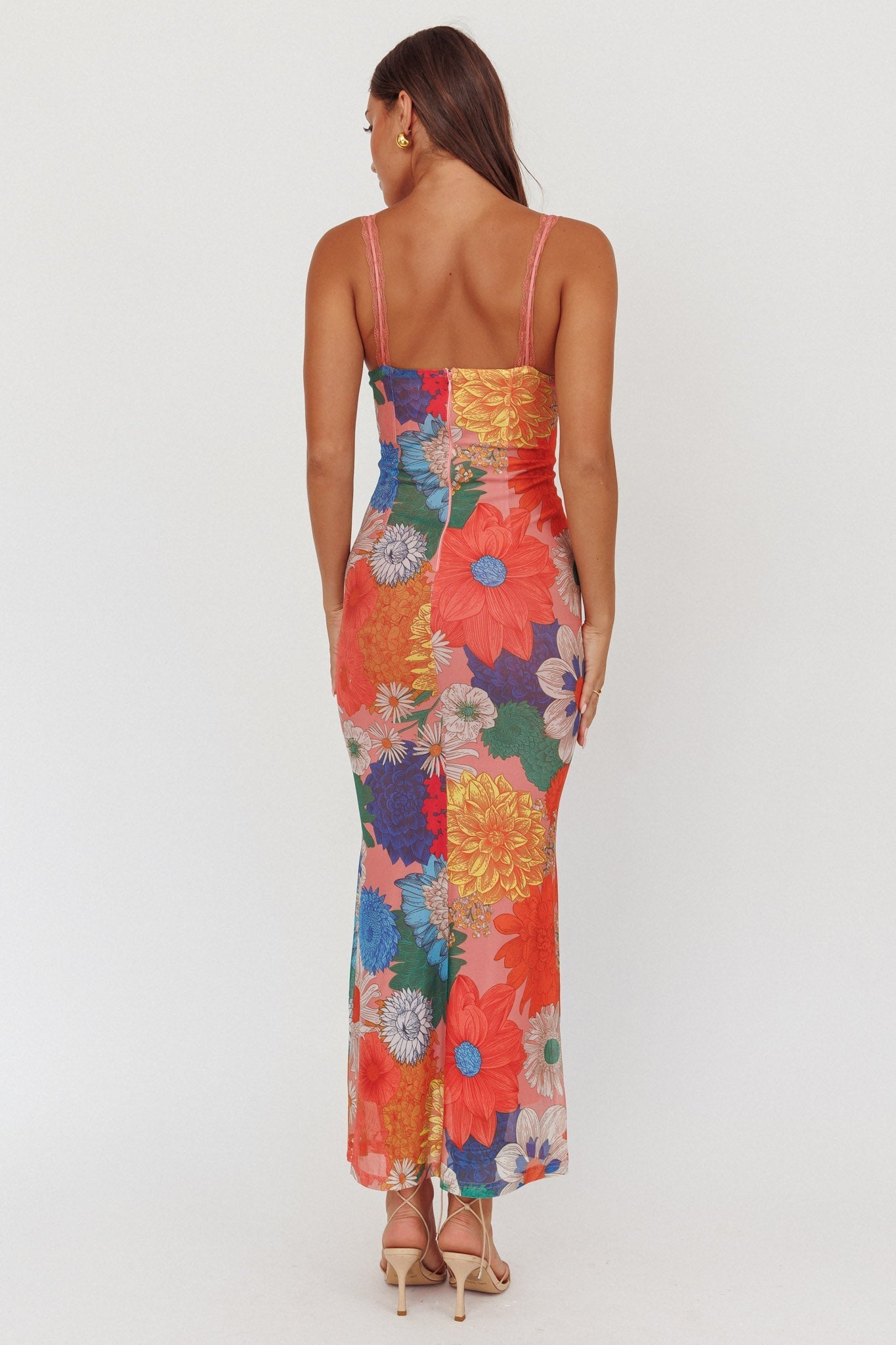 Margot Lace Maxi Dress in Burnt Orange