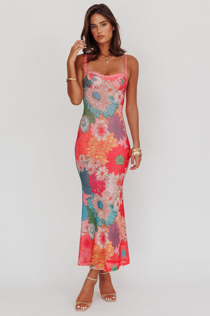 Valentina Lace Maxi Dress in Blush