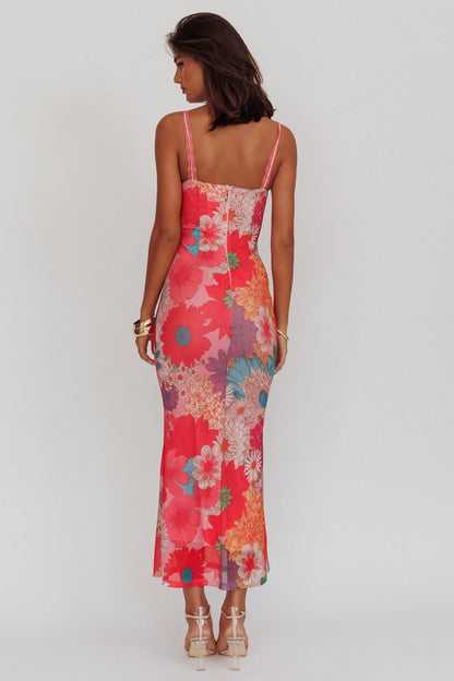 Valentina Lace Maxi Dress in Blush