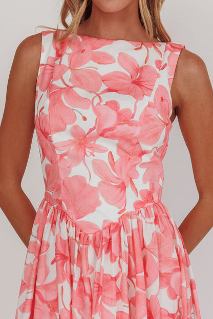 Valentina Low-Back Floral Maxi Dress